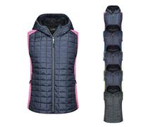 JN767 James+Nicholson Damen Hybrid Strickfleeceweste Pink Melange L