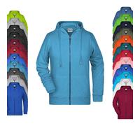 JN8025 James+Nicholson Damen Kapuzenjacke Grey Heather XS