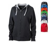 JN962 James+Nicholson Damen LIFESTYLE Kapuzenjacke Black XXL