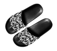 Jndtueit Boston Terrier Hund Frauen Open Toe Haus Hausschuhe, Cartoon Welpen Dusche Badezimmer Rutschfeste Turnhalle Haus Hausschuhe