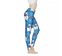 Jndtueit Damen-Workout-Hose, hohe Taille, Bauchkontrolle, Stretch-Leggings für Sport, Laufen, Fitness, weiche Lounge-Yogahose, Cartoon Schneemann, 3X-Groß