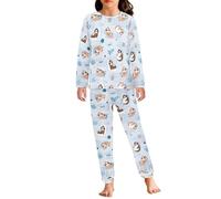 Jndtueit Faultier-Schlafanzug-Set für Mädchen, langärmelig, mit Hose, Overall, Trainingsanzug, Übergröße, Kinder, Cosplay, Nachtwäsche, Outfit, Cartoon Faultier, 7-8 Years