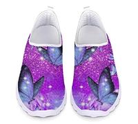 Jndtueit Süßer Turnschuh mit Aquarell-Schmetterlingsdruck zum Laufen auf der Straße, Wanderschuhe, modisch, lässig, Flache Schuhe für Fitnessstudio, Sport, Joggen