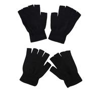 JNQYYH 2 Paar Halbfinger Handschuhe für Herren, handschuhe herren fingerlos, Halbfinger Handschuhe Unisex Fingerlose Handschuhe für Männer Frauen,Schwarz