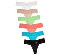 Jo & Bette Damen-Baumwoll-Tanga-Unterwäsche, Spitzenbesatz, weiches, sexy Dessous-Höschen-Set