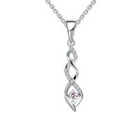 JO WISDOM Damen Halskette Sterling Silber 925,Kette Anhänger Unendlichkeit Infinity mit 3A Zirkonia Oktober Geburtsstein Turmalinfarbe,Schmuck für Frauen