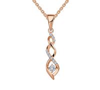 JO WISDOM Damen Halskette Sterling Silber 925,Kette Anhänger Unendlichkeit Infinity mit 3A Zirkonia mit Rosévergoldet,Schmuck für Frauen
