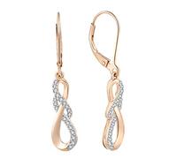 JO WISDOM Damen Ohrhänger Unendlichkeit Infinity silber 925,Ohrringe Hängende mit 3A Zirkonia Schmuck für Frauen Mädchen Mutter mit Rosévergoldet,Schmuck für Frauen