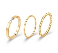 Joacii Gold Ringe für Frauen 18K vergoldet Edelstahl Stapelbare Ringe für Männer Comfort Fit Größe 6