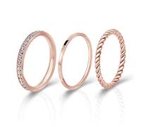 Joacii Stapelbare Ringe Ästhetischer Schmuck für Männer 18K Rose Gold überzogene Ringe für Frauen Zehenringe Set Komfort Fit Größe 7