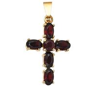 Jobo Damen-Anhänger Kreuz aus 9 Karat 375 Gold mit Granat