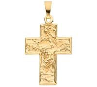 Jobo Damen-Anhänger Kreuz breit Goldkreuz aus 8 Karat 333 Gold 23 mm