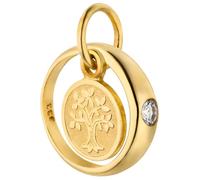 Jobo Damen-Anhänger Taufring Lebensbaum aus 8 Karat 333 Gold mit Zirkonia 10 mm