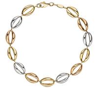 Armband 585 Gold Gelbgold Rotgold Weißgold tricolor dreifarbig 19 cm Goldarmband