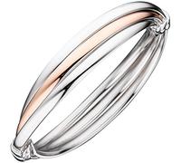 Jobo Damen-Armreif aus 925 Sterling Silber Bicolor oval 18,5 cm