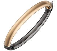 Jobo Damen-Armreif aus 925 Sterling Silber Bicolor schwarz oval 17,5 cm