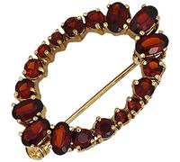 Jobo Damen-Brosche aus 9 Karat 375 Gold mit Granat