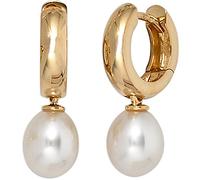 Jobo Damen-Creolen aus 14 Karat 585 Gold mit Perlen