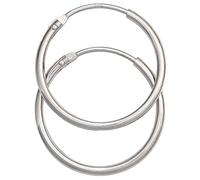 Jobo Damen-Creolen aus 14 Karat 585 Weißgold Durchmesser 20 mm