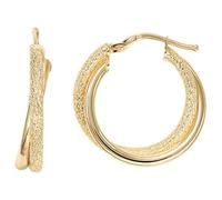 Jobo Damen-Creolen Ohrringe mit Struktur aus 585 Gold 21 mm