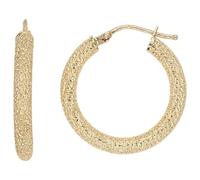 Jobo Damen-Creolen Ohrringe mit Struktur aus 585 Gold Rund 21 mm