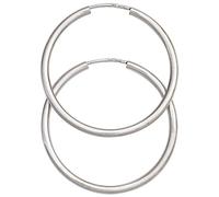 Jobo Damen-Creolen rund Ohrringe aus 14 Karat 585 Weißgold 30 mm