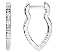Jobo Damen-Creolen spitz Ohrringe aus 925 Silber mit 40 Zirkonia 20 mm
