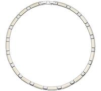 Collier Halskette Halsreif Edelstahl teil matt 47 cm Kette