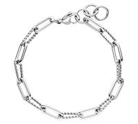 Jobo Damen Herren Armband Paperclip aus Edelstahl 21,5 cm