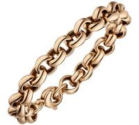 Jobo Damen Herren Erbs-Armband aus 925 Sterling Silber rosegold vergoldet 21 cm