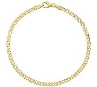 Jobo Damen Herren Zwillings-Panzer-Armband aus 8 Karat 333 Gold 2,7 mm 19 cm