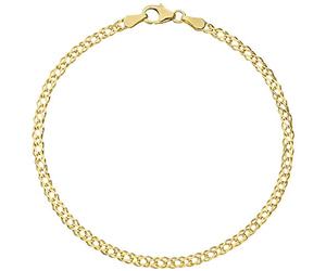 Jobo Damen Herren Zwillings-Panzer-Armband aus 8 Karat 333 Gold 2,7 mm 19 cm