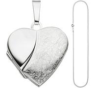 Jobo Damen-Medaillon Herz aus 925 Sterling Silber mit Kette 60 cm