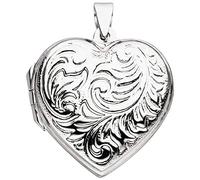 Jobo Damen-Medaillon Herz aus 925 Sterling Silber zum Öffnen für 2 Fotos