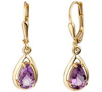 Jobo Damen-Ohrhänger aus 8 Karat 333 Gold mit Amethyst Tropfen