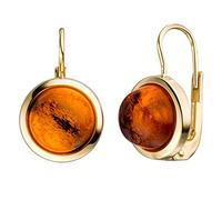 Jobo Damen-Ohrhänger aus 8 Karat 333 Gold mit Bernstein Rund