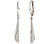 Jobo Damen-Ohrringe hängend aus 8 Karat 333 Weißgold mit Zirkonia 35 mm lang