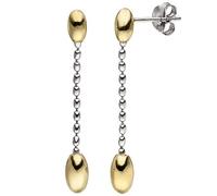 Jobo Damen-Ohrringe hängend aus 925 Sterling Silber Bicolor vergoldet