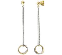 Jobo Damen-Ohrringe lang hängend aus 925 Sterling Silber Bicolor vergoldet
