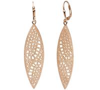 Jobo Damen-Ohrringe lang hängend aus 925 Sterling Silber rosegold vergoldet matt