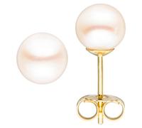 Jobo Damen-Ohrstecker aus 14 Karat 585 Gold mit Perlen 6 mm