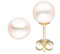 Jobo Damen-Ohrstecker aus 14 Karat 585 Gold mit Perlen 7,5 mm