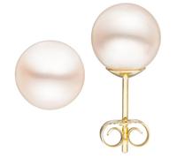 Jobo Damen-Ohrstecker aus 14 Karat 585 Gold mit Perlen 8 mm