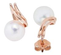 Jobo Damen-Ohrstecker aus 14 Karat 585 Rosegold mit Perlen
