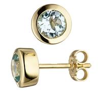 Jobo Damen-Ohrstecker aus 8 Karat 333 Gold mit Blautopas Rund
