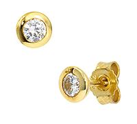 Jobo Damen-Ohrstecker aus 8 Karat 333 Gold mit Zirkonia Rund