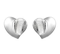 Jobo Damen Ohrstecker Herz 925 Sterling Silber eismatt Ohrringe Silberohrringe