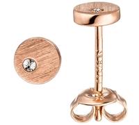 Ohrstecker rund 925 Sterling Silber rotgold vergoldet matt 2 Zirkonia Ohrringe