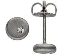 Jobo Damen-Ohrstecker Titan mit Kristallsteinen Rund