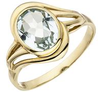 Jobo Damen-Ring aus 14 Karat 585 Gold mit Aquamarin Größe 54